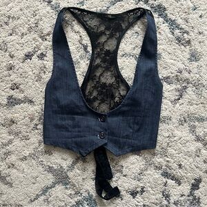 Y2K Limité Lace & Denim Vest